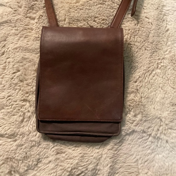 Dries Van Noten Crossbody Small Bag Leather Brown Canvas Brass Inside Hook - Picture 2 of 12